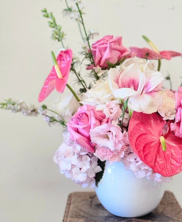 Close-up of handcrafted floral design