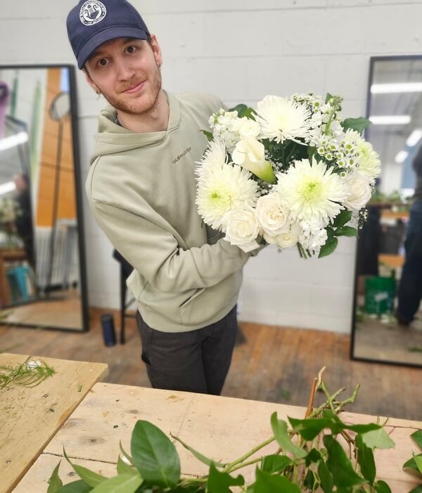 Vibrant mixed floral bouquet from workshop