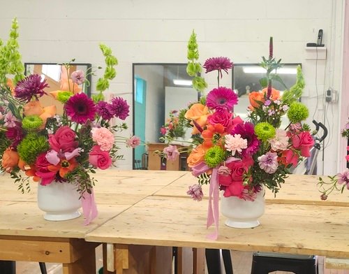 Vibrant garden style arrangement
