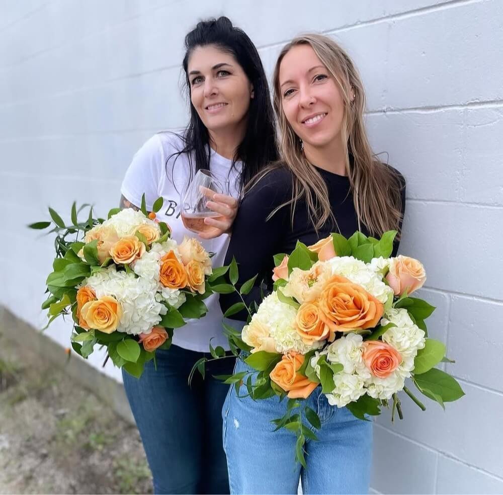 Spiral tied bouquet created at Toronto Flower School workshop