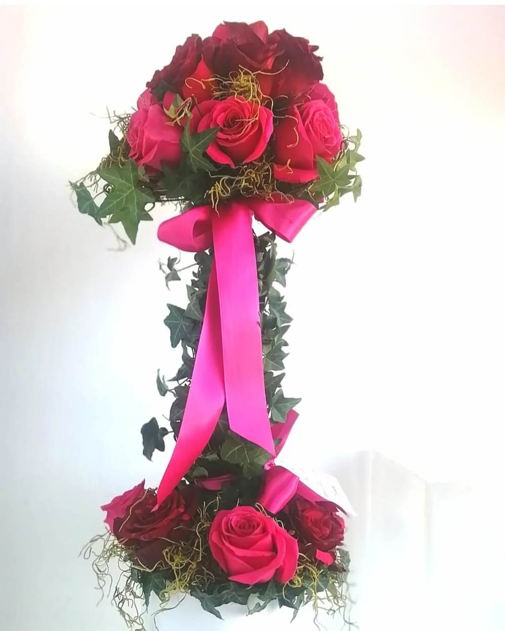 Rose topiary tree workshop arrangement